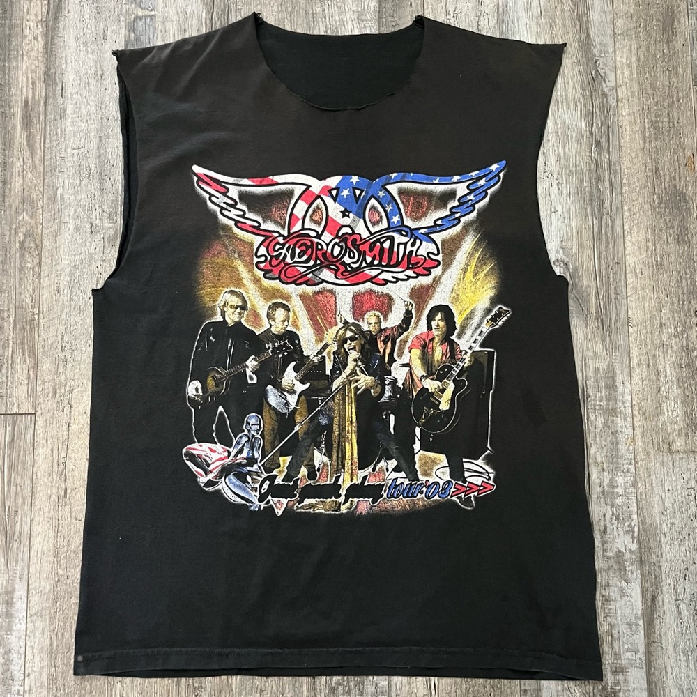 Vintage Aerosmith x Kiss Summer 03 Tour Cutoff